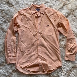 Orange/White Plaid Button Up